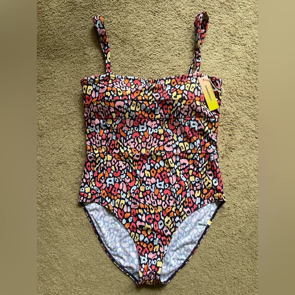 Summersalt The Wide Strap Oasis Multicolor Leopard One Piece NWT